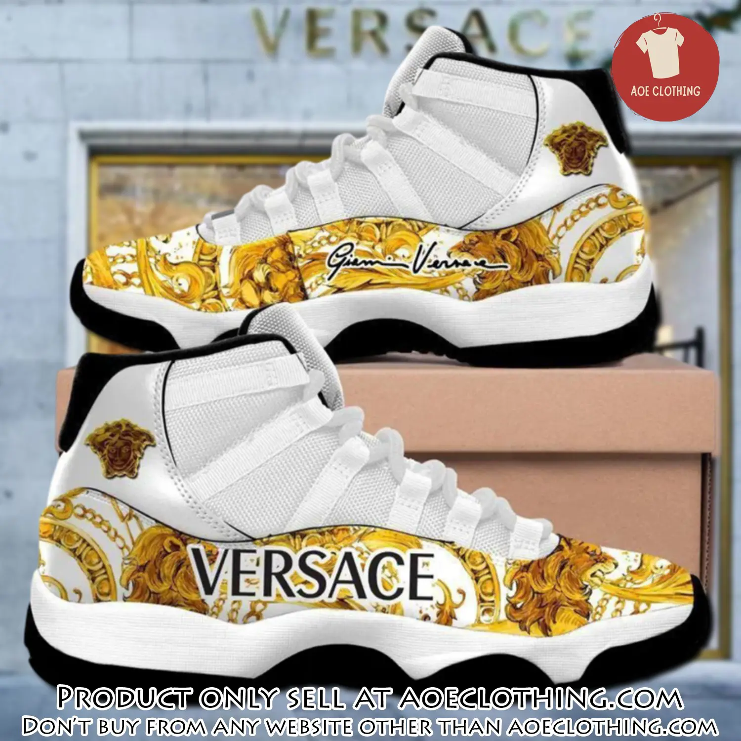 Gianni versace white gold air jordan 11 sneakers shoes hot  gifts for men women aoe0445348